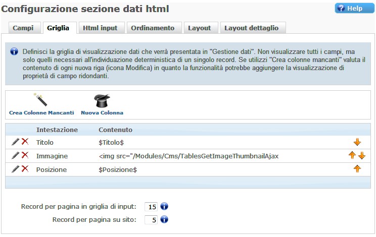 Griglie dei campi